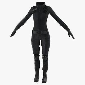 swat woman uniform 5 3d model