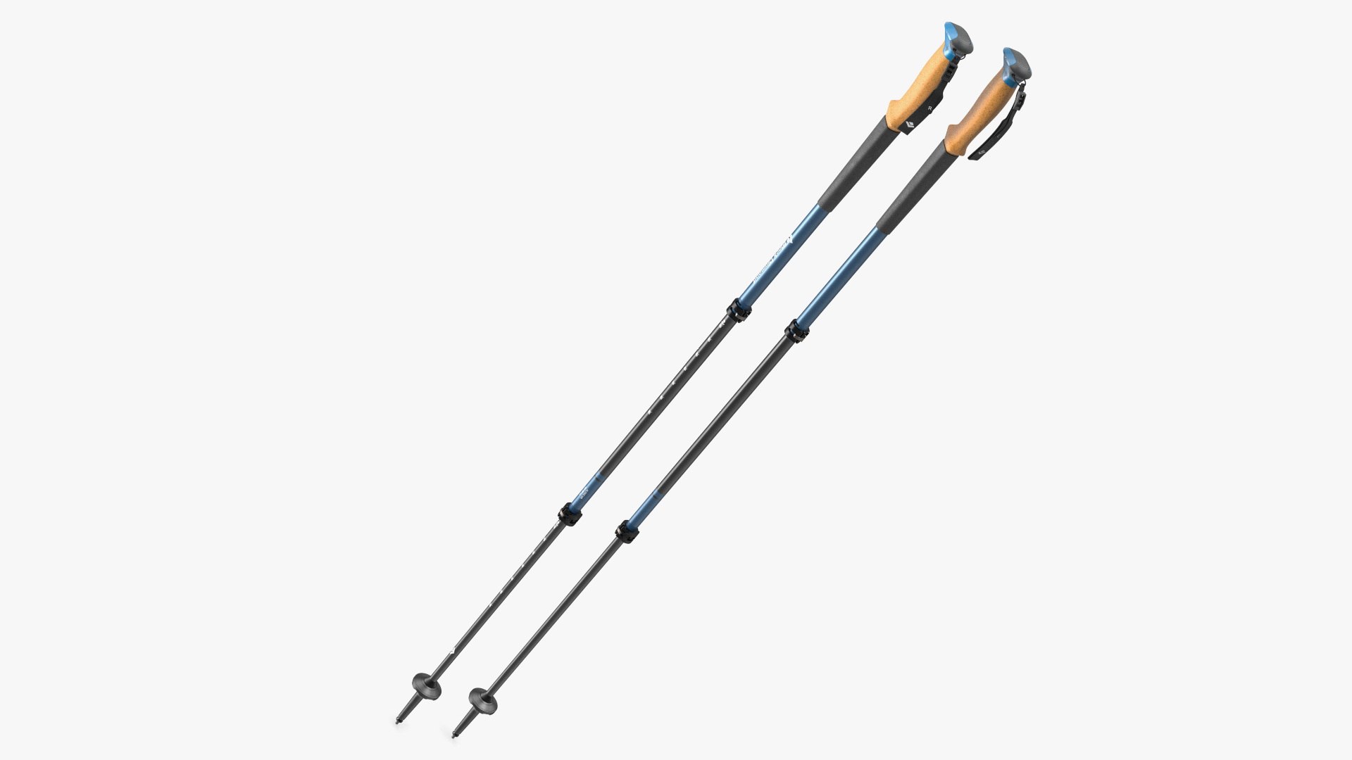 Idle Blue Black Diamond Carbon Trekking-Poles(1) 3D model preview