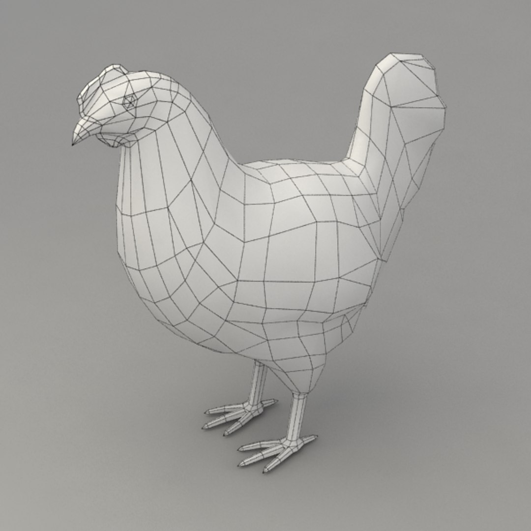 3d model rigged chicken