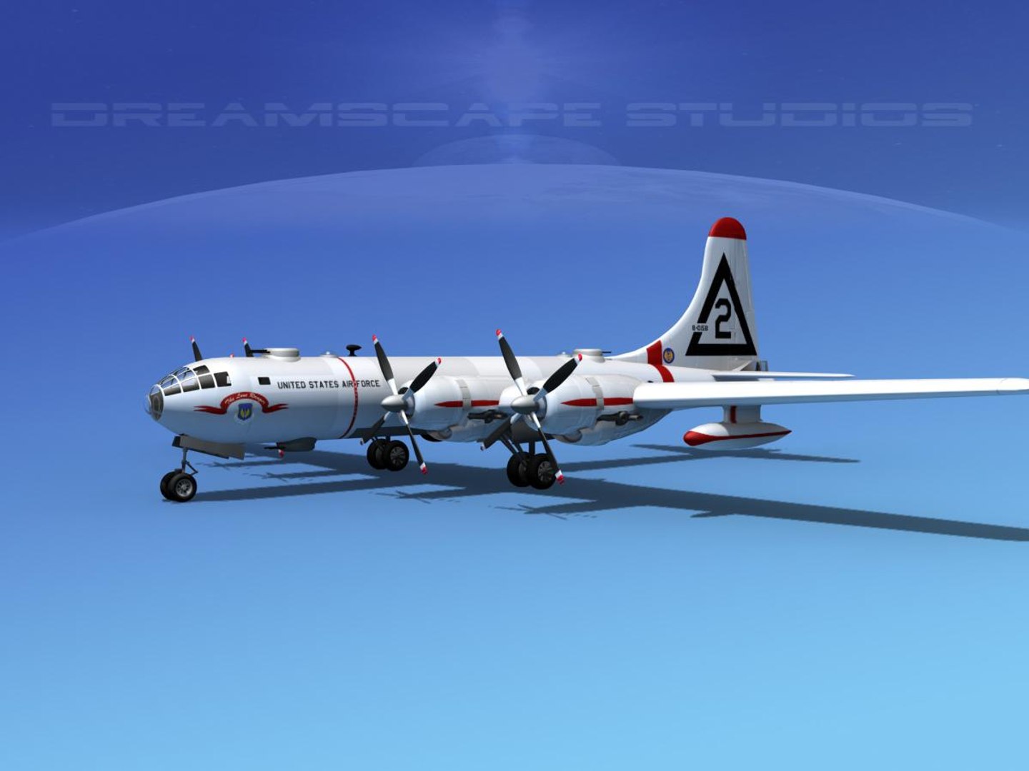 Scale Boeing B-50 Superfortress 3d Max