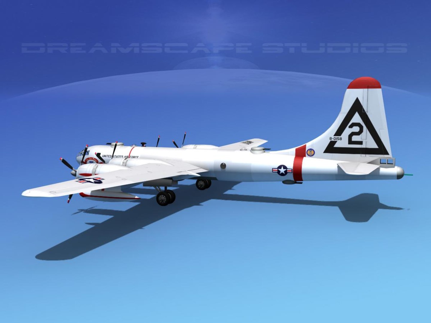 Scale Boeing B-50 Superfortress 3d Max