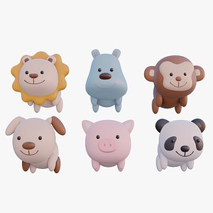 3D Animals Pack Low-poly 3D model