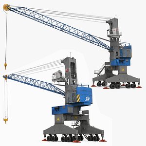 3D Terex Gottwald Heavy Harbour Crane Simplified
