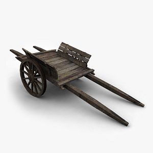 wooden wagon 3d ma