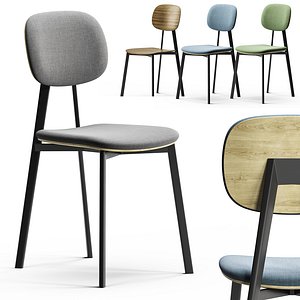 Diotti Lollipop Young Fabric And Wood Chair 3D model