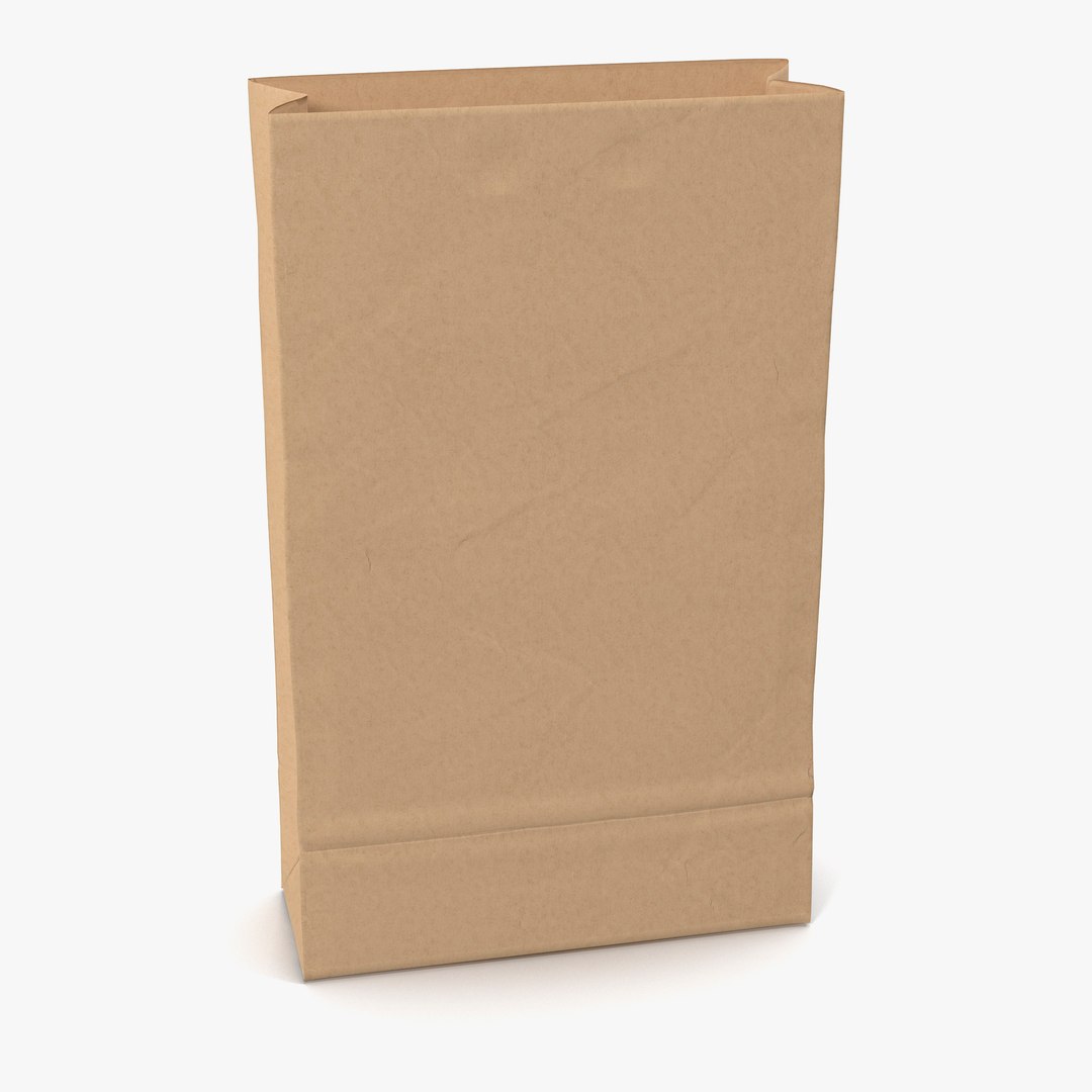 Fast Food Paper Bag 3 3D Model 3D model preview