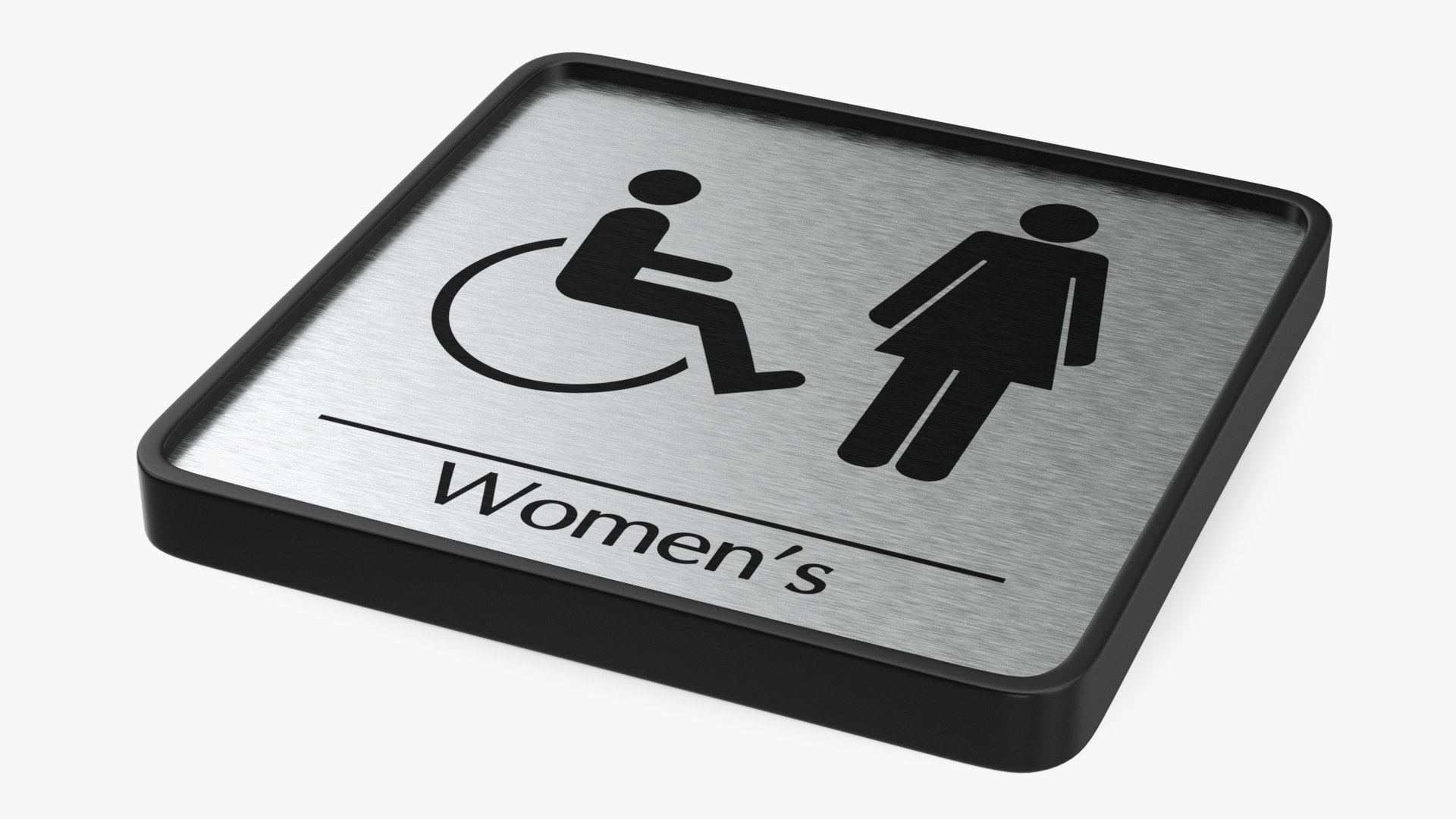 Female Disabled Toilet Compliance Sign 3D model preview