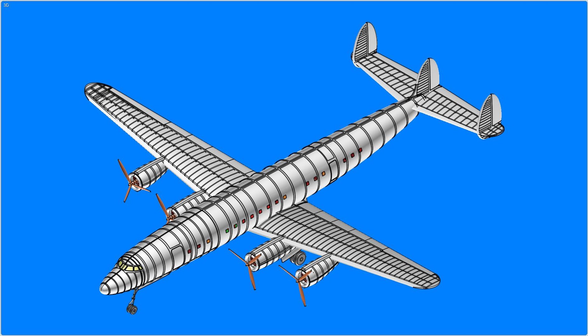 3D Lockheed L1049 Super Constellation - TurboSquid 1202802