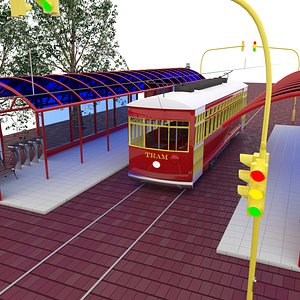 3D Nostaljic Tram 4K model