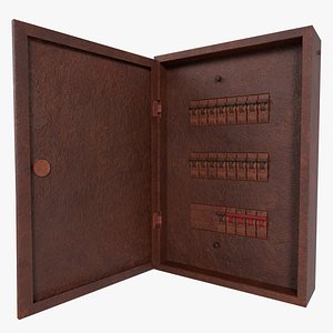 3D model Rusted Power Box - Game Ready Electrical Panel