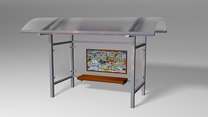 3d model city bus stop
