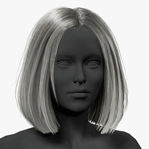 Real-time Hair Cards - Long Bob Straight Hairstyle