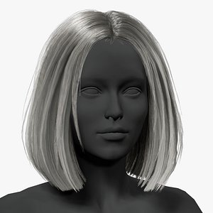 Real-time Hair Cards - Long Bob Straight Hairstyle
