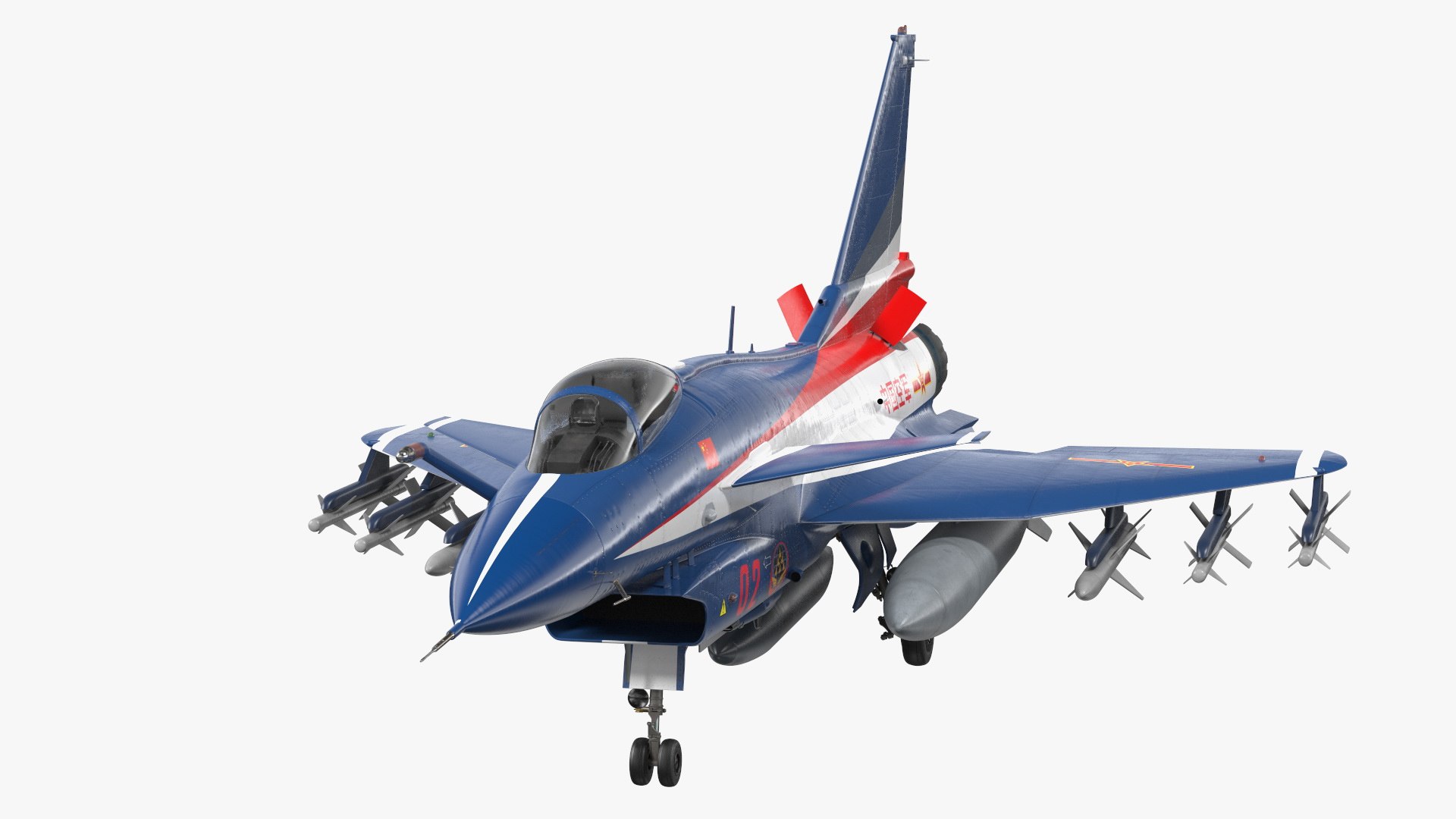 Chinese Multi-Role Fighter Aircraft PLAAF J10 Rigged for Maya 3D model preview