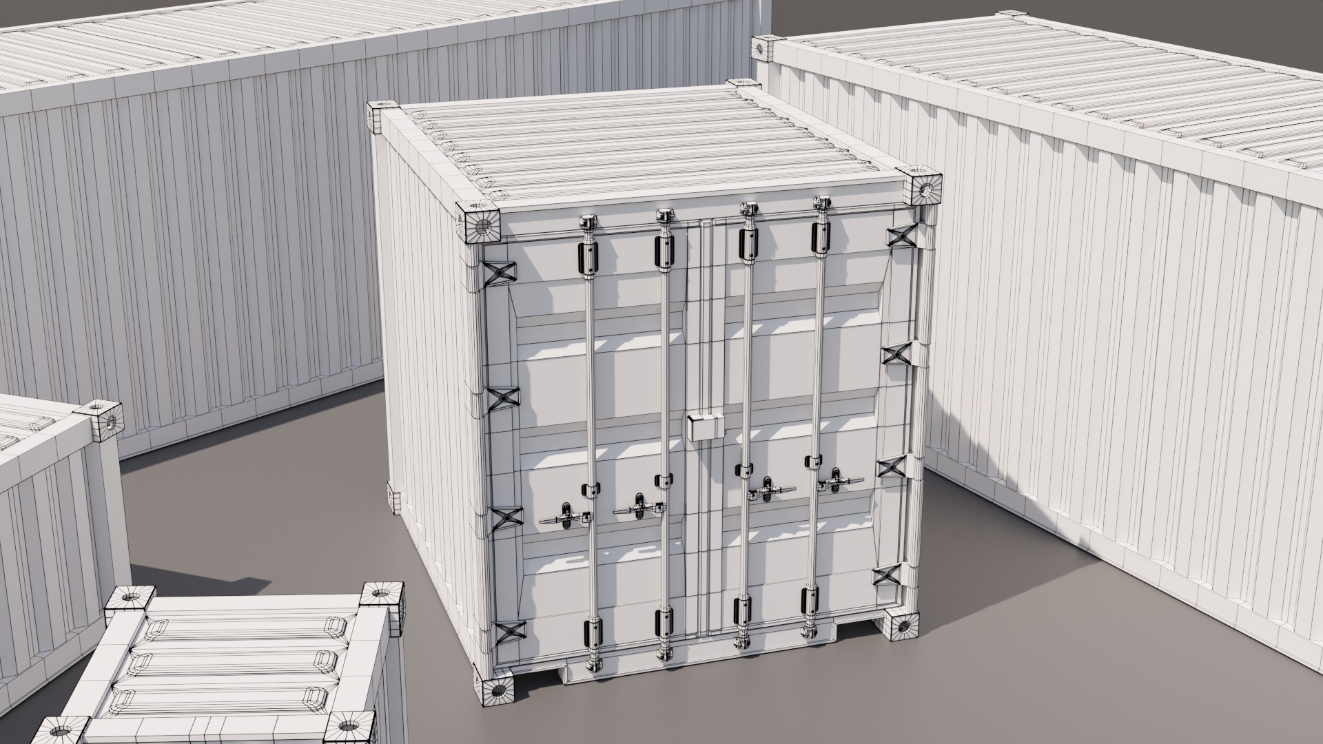 3D Containers - 5 Sizes - Blue Model - TurboSquid 2112490