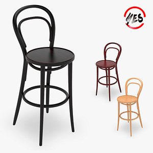 3D model chair bar viennese 2