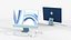 Apple IMac Blue 키보드 마우스 및 트랙패드 포함