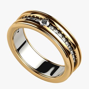 Mixed Gold Fashion Ring 3D
