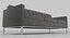 Knoll Florence Taupe Fabric Three Seat Sofa