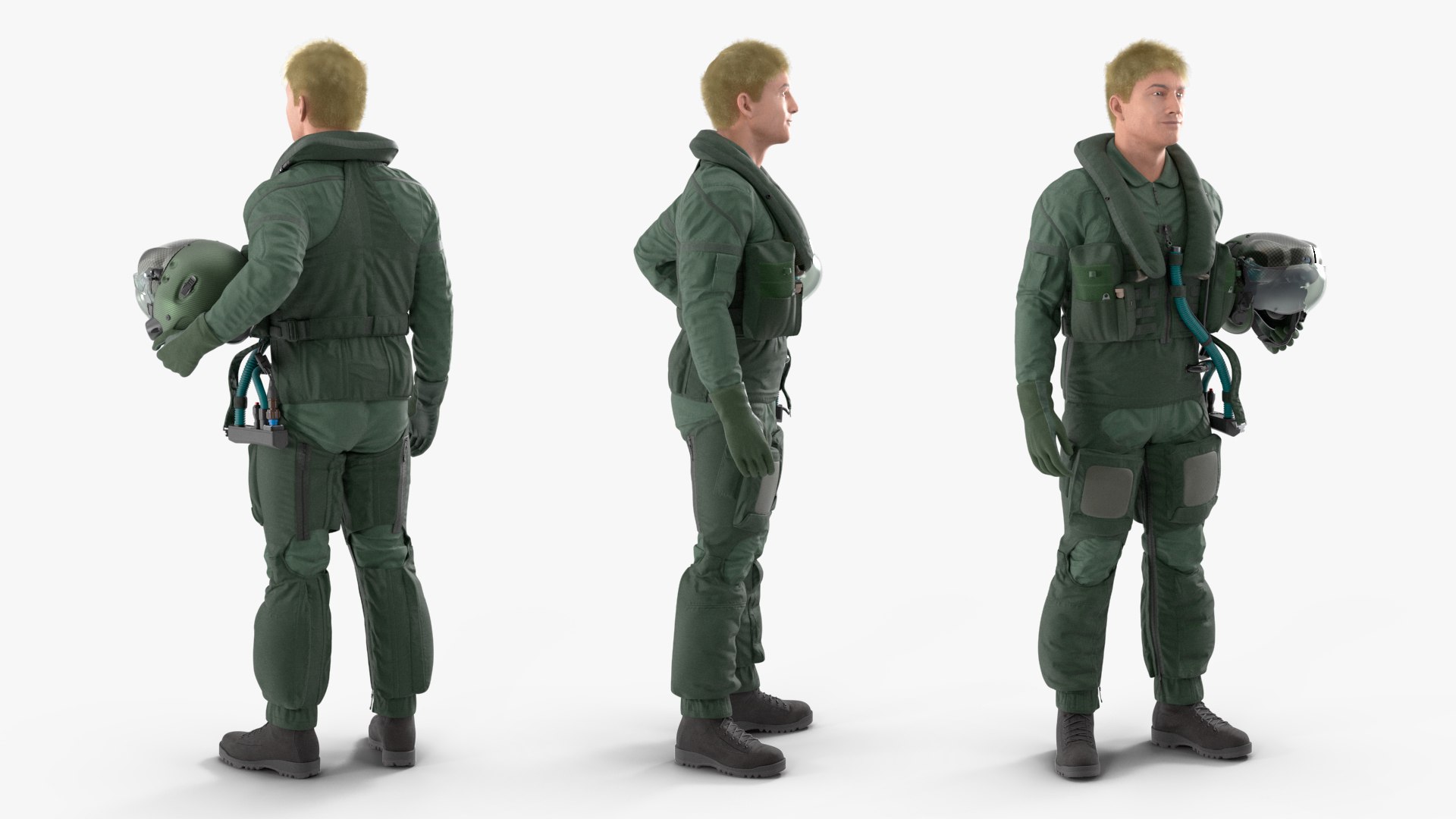 3D Jet Fighter Pilot With Helmet In Hand Fur Model - TurboSquid 2378789