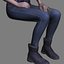 Julia Casual Sitting - 3D menschliches Modell
