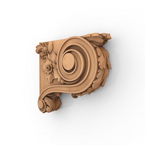 Decorative Bracket carved classic cnc 3d printing 03 3D model
