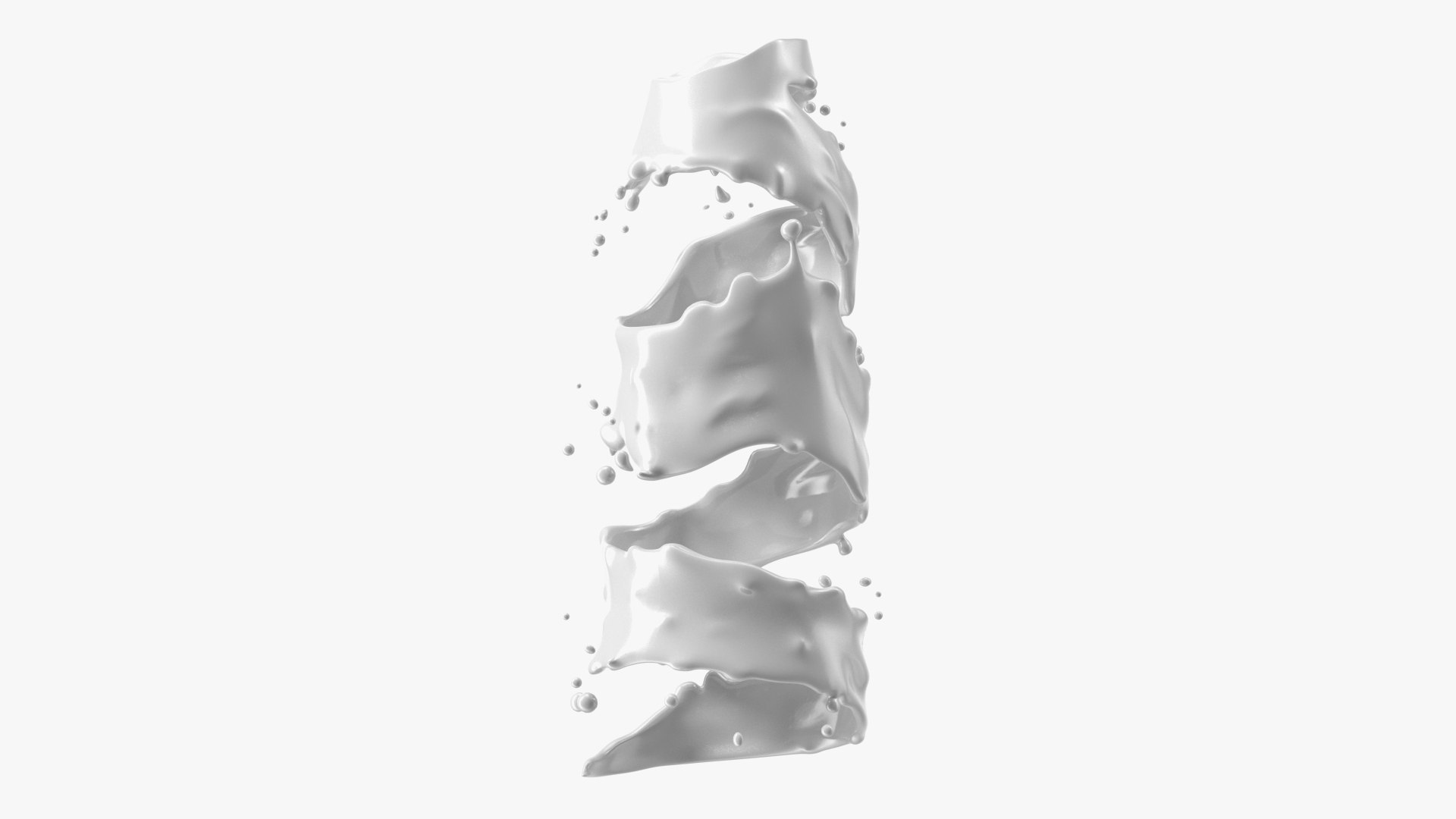 Milk Twisted Splash 3D model preview