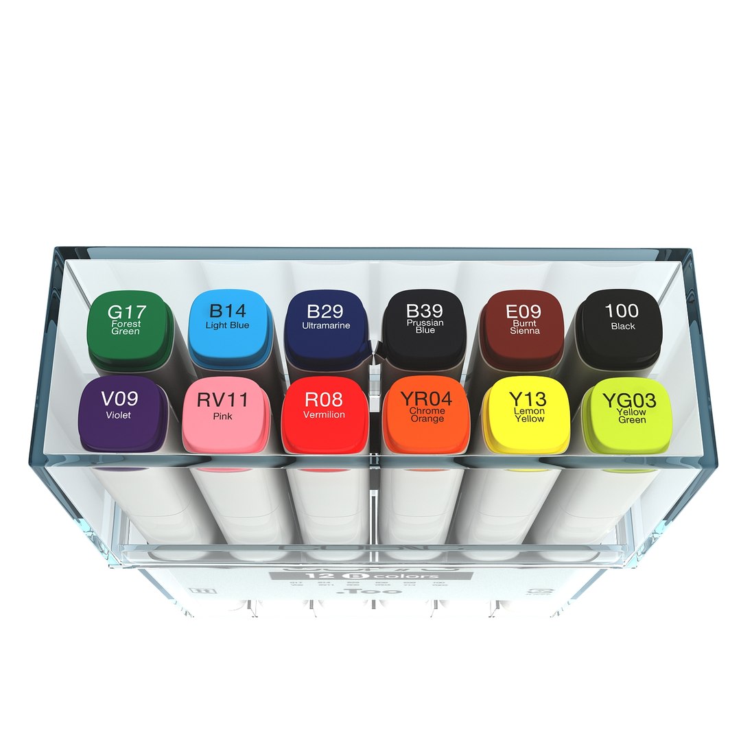Colors Copic Markers 3d Model