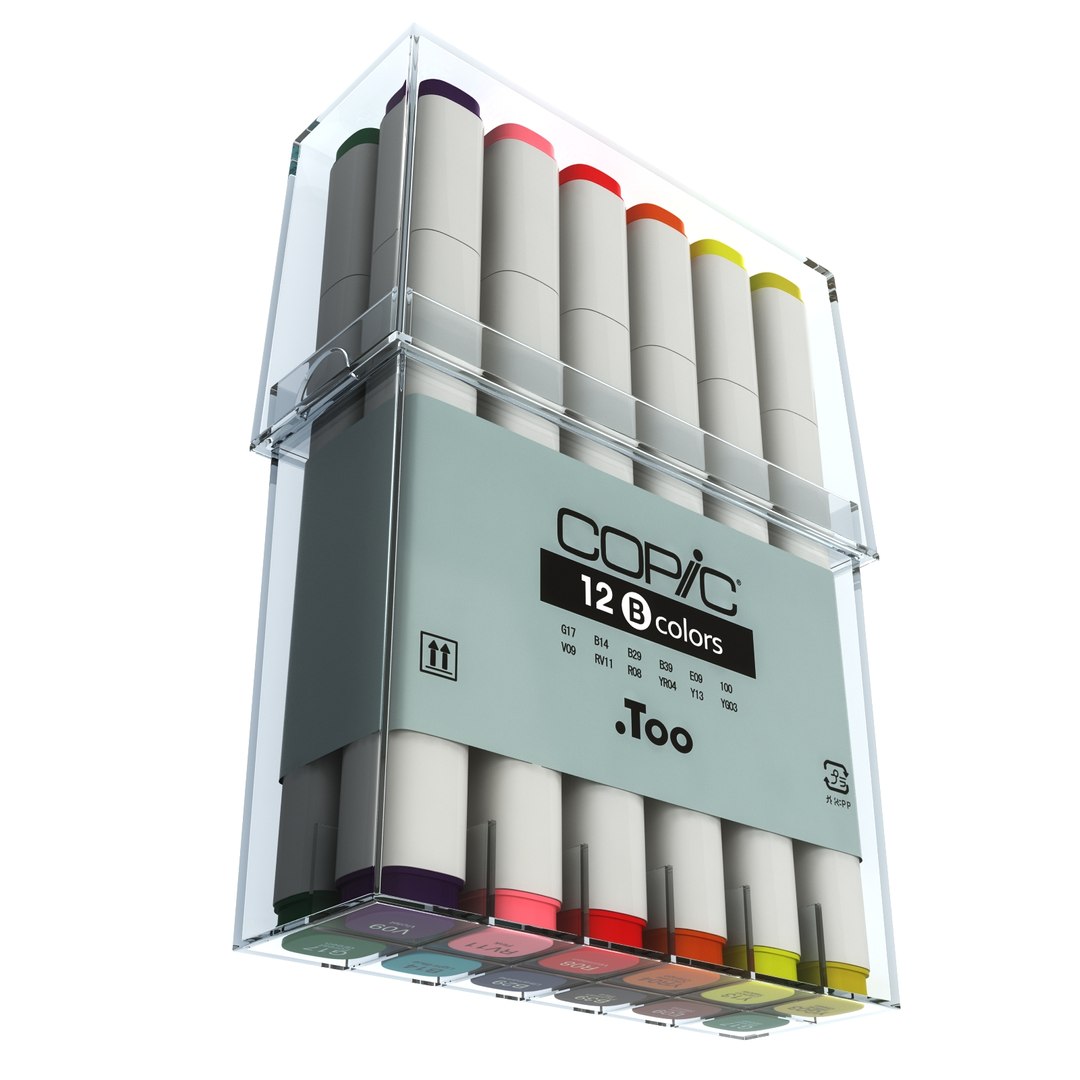 Colors Copic Markers 3d Model