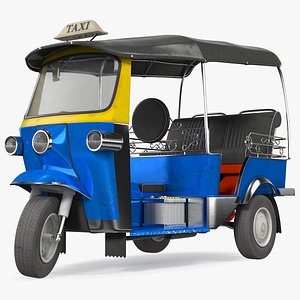 tuk taxi rigged 3D model