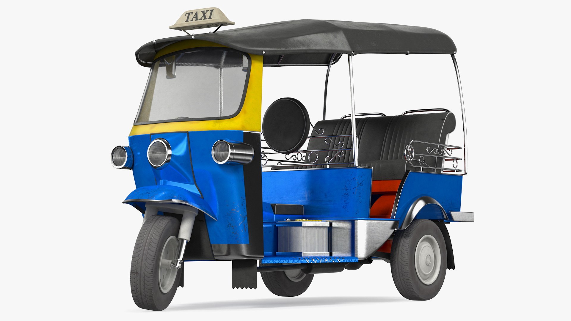 Tuk Tuk Taxi Rigged 3D model preview