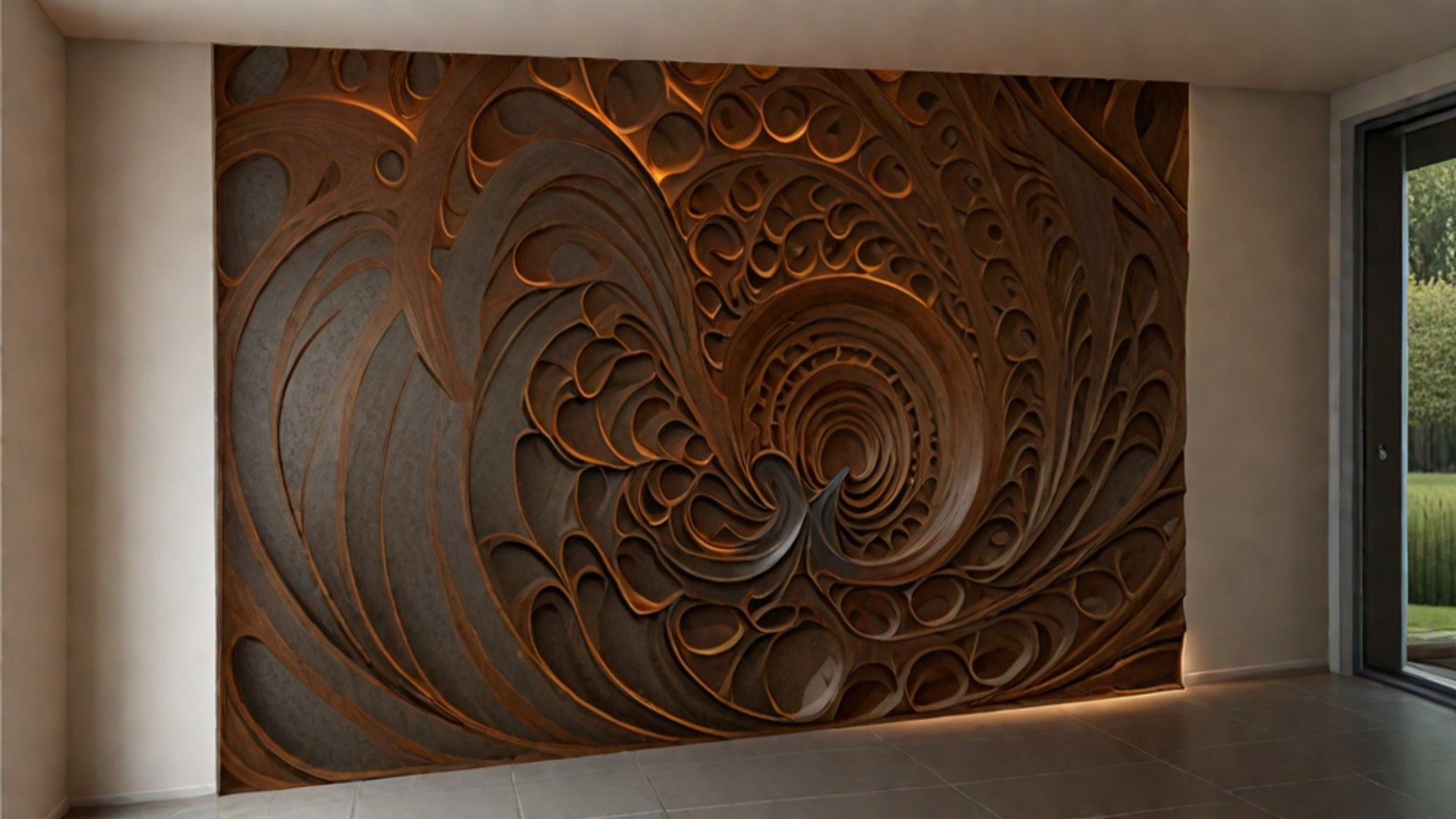 Modern Panel Wall Decor Set Relief Stl Mural CNC 191 3D Model ...