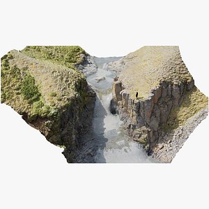 3D Basalt Waterfall Cliffs  - 3D PBR Model
