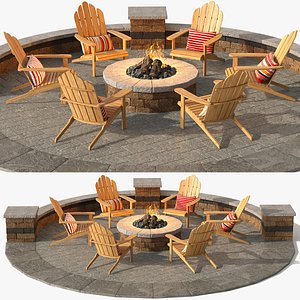 3D model Resting place by the campfire 4