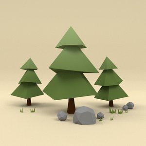 grass trees 3d model