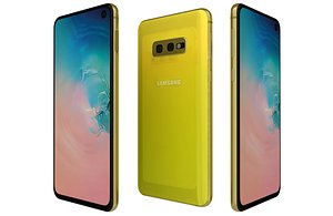 3D Samsung Galaxy S10e Canary Yellow Low Poly