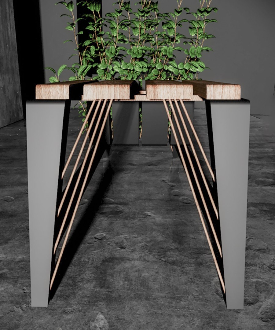 3D Outdoor Wooden Desk Model - TurboSquid 2250905