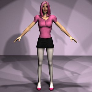 Asian Girl #3 Rigged Character Package