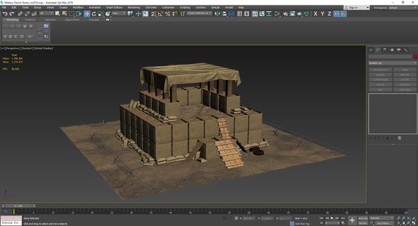 3D military trench tower model - TurboSquid 1569278