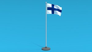 3D Low Poly Seamless Animated Finland Flag