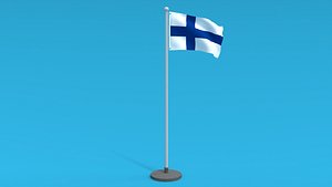 Low Poly Seamless Animated Finland Flag