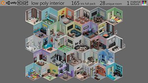 low poly interior 2 Low poly 28 room
