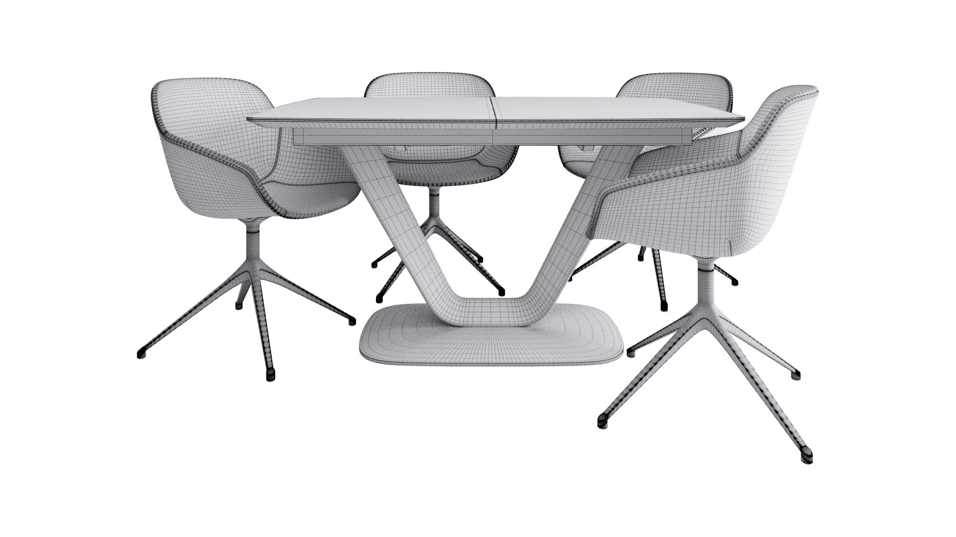 3D Alicante dining table and Vienna chair - TurboSquid 2110880
