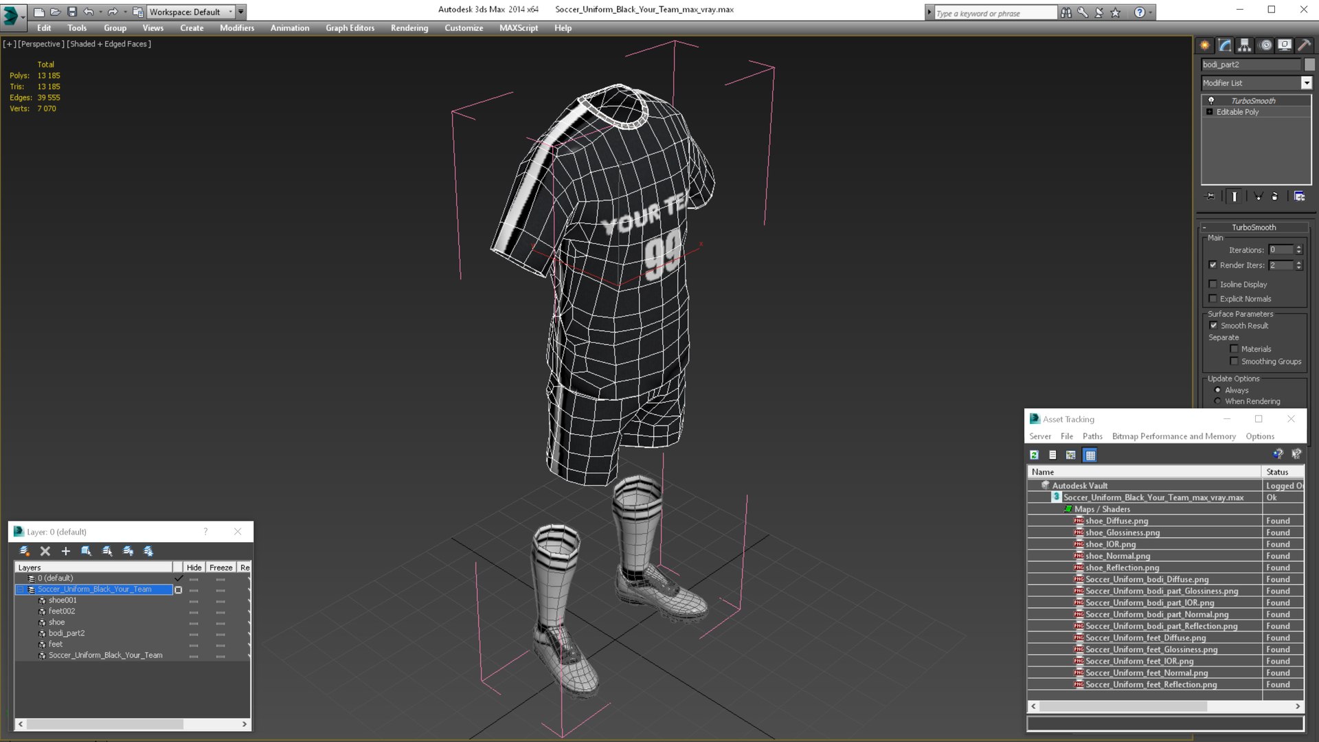 Soccer Uniform Black Your Team 3D Model - TurboSquid 1930781