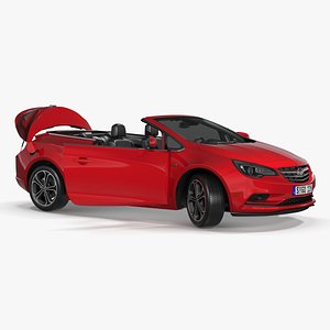 3D model Buick Cascada Cabriolet Convertible Red Color Rigged for Maya