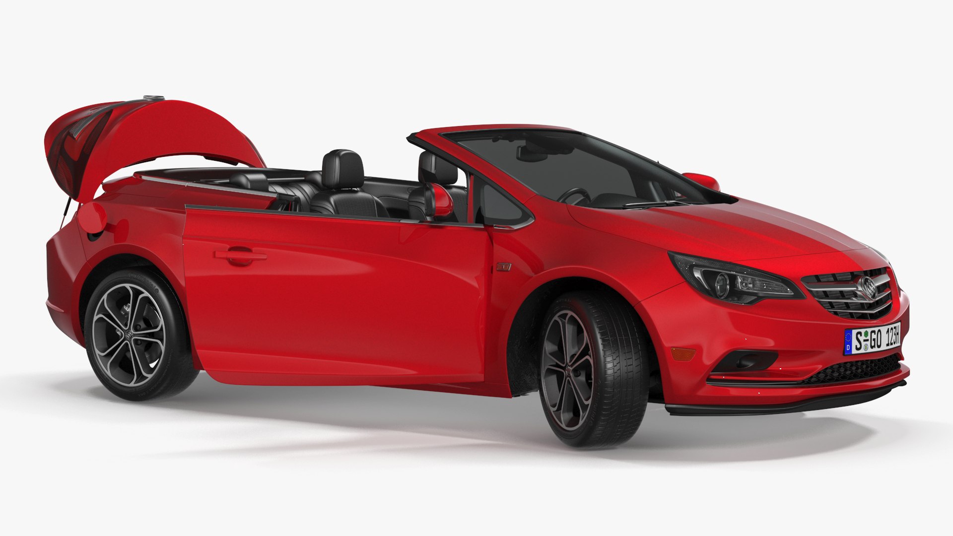 Buick Cascada Cabriolet Convertible Red Color Rigged for Maya 3D model preview
