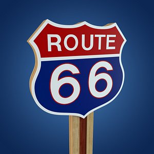 3d route 66 sign model