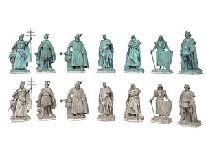 ancient sculpture seven kings 3D model