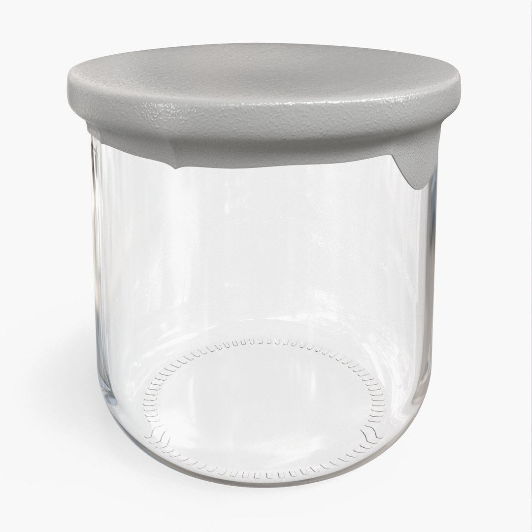 Glass Yogurt Container Empty 3D model preview