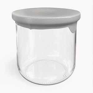 Glass Yogurt Container Empty 3D